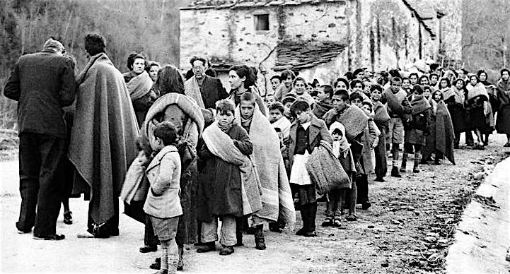 Espagnols réfugiés à la frontière 1939