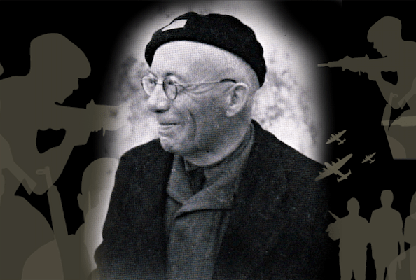 L'abbè Talès sur fond